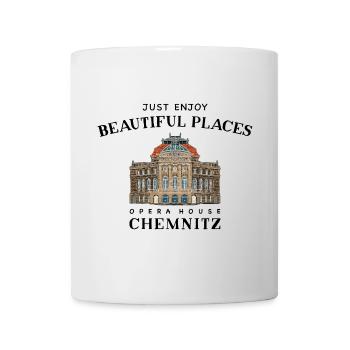 Opernhaus Chemnitz Deutschland Zeichnung - Tasse - Weiß - Vorne