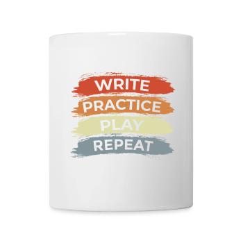 Ukulele Motivation Vintage Look - Tasse - Weiß - Vorne