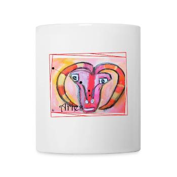 Bélier, Arc-en-ciel, Art céleste - Mug blanc - blanc - Devant