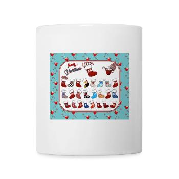 Calendrier de l'Avent décos de Noel - Mug blanc - blanc - Devant