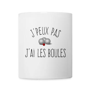 J'peux pas j'ai les boules / Boules de Pétanque - Mug blanc - blanc - Devant