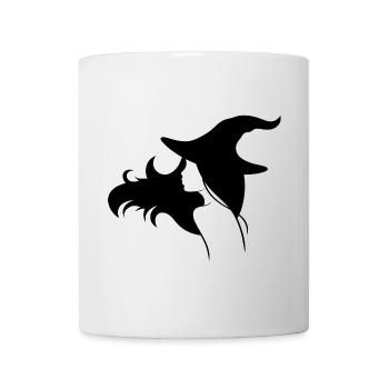 Witch with loose hair and a hat - Mug - white - Front