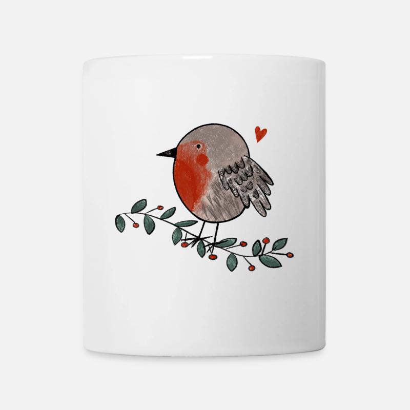 Robin d’amour - Mug blanc - blanc