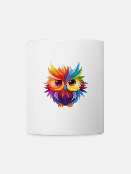 Motif coloré de hibou - Mug blanc - blanc