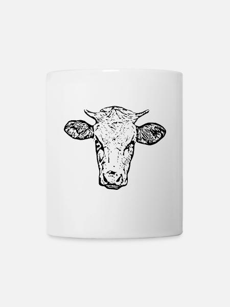 T-shirt de vache personnalisé cadeau pour les agriculteurs - Mug blanc - blanc