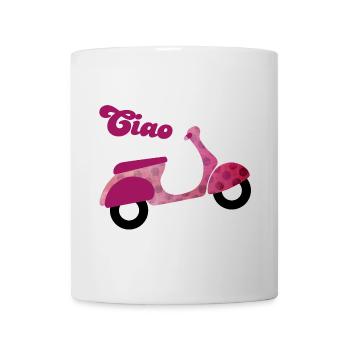 Roller Ciao Italien Urlaub Punkt Dots Lebensfreude - Tasse - Weiß - Vorne