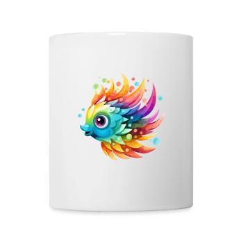 Lustiger bunter Fisch - Tasse - Weiß - Vorne