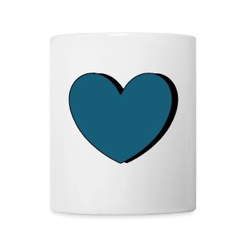 Cadeau de la Saint-Valentin à cœur bleu - Mug blanc - blanc - Devant