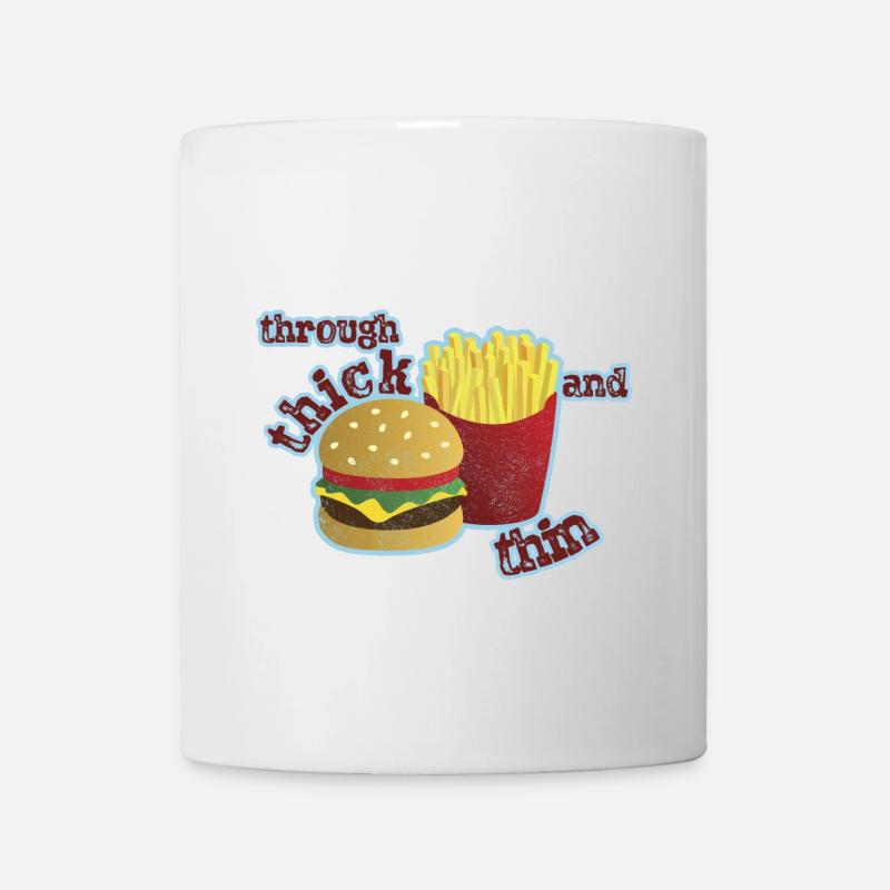 Burger mit Pommes - Tasse - Weiß