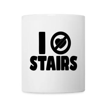 I hate stairs. I hate stairs. Wheelchair humor * - Mug - white - Front