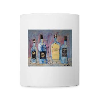 Expressive Weinflaschen vier Freunde - Tasse - Weiß - Vorne