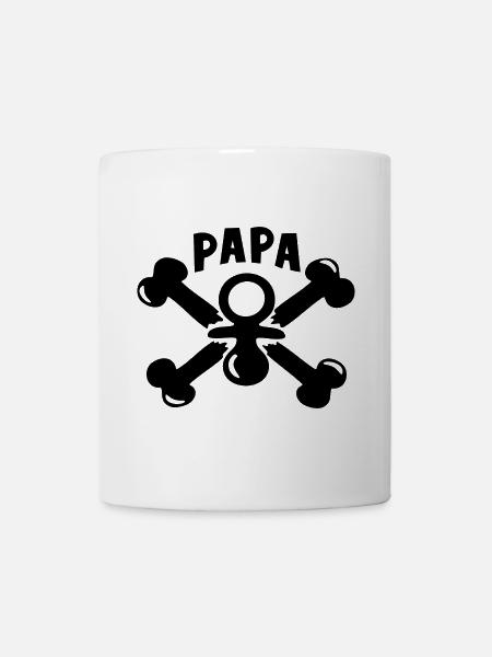 Papa Geburt Pirat Geschenk - Tasse - Weiß
