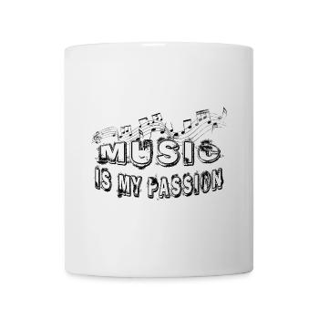 La MUSIQUE est ma passion avec les partitions - Mug blanc - blanc - Devant