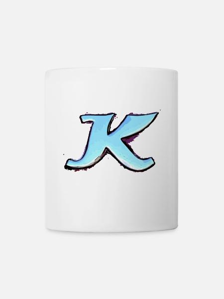Buchstabe K - Tasse - Weiß