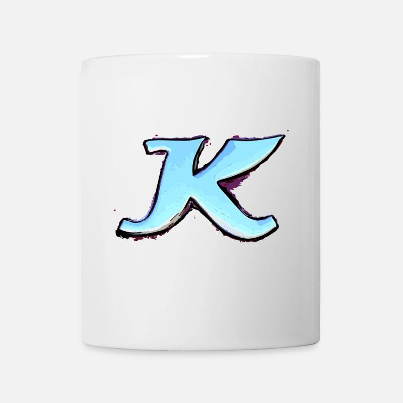Buchstabe K - Tasse - Weiß