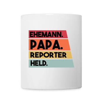 Ehemann Papa Reporter Held - Tasse - Weiß - Vorne