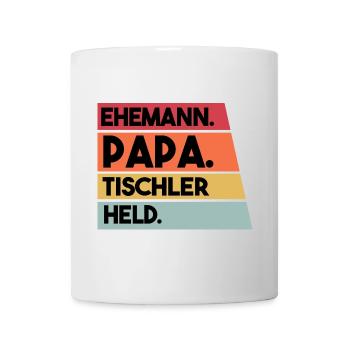 Ehemann Papa Beruf Tischler Held - Tasse - Weiß - Vorne