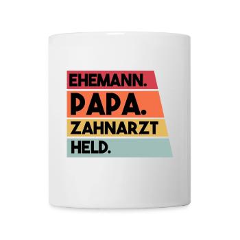 Ehemann Papa Beruf Zahnarzt Held - Tasse - Weiß - Vorne