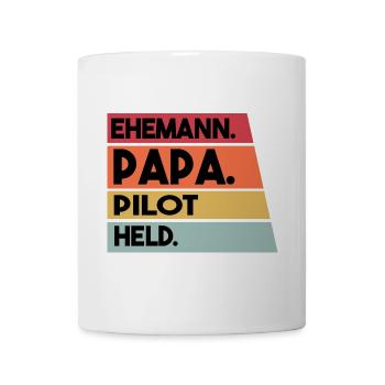 Ehemann Papa Pilot Held - Tasse - Weiß - Vorne