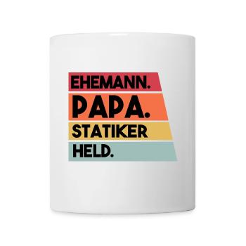 Ehemann Papa Statiker Held - Tasse - Weiß - Vorne