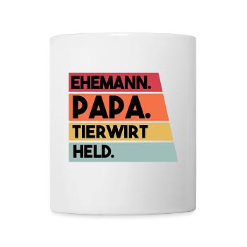 Ehemann Papa Tierwirt Held - Tasse - Weiß - Vorne