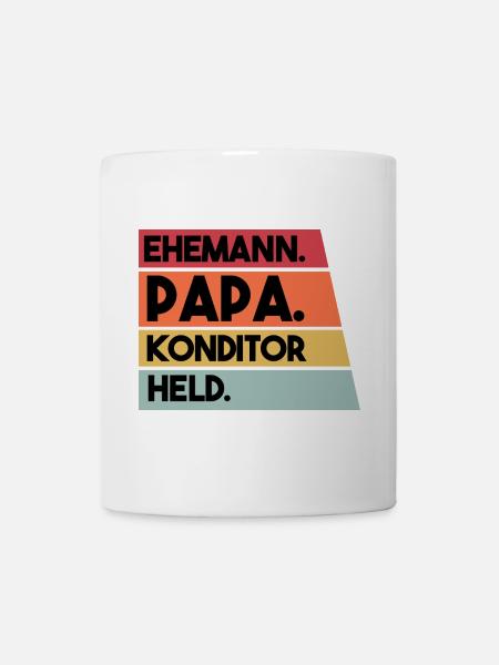 Ehemann Papa Konditor Held - Tasse - Weiß