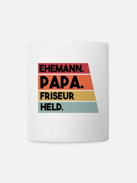 Ehemann Papa Friseur Held - Tasse - Weiß