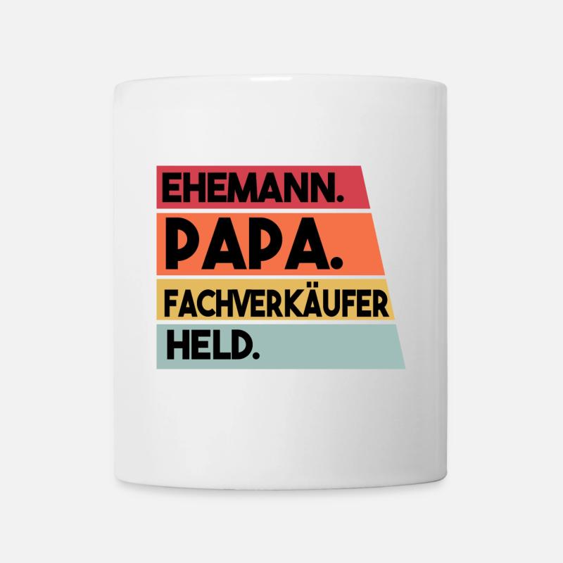 Ehemann Papa Fachverkäufer Held - Tasse - Weiß