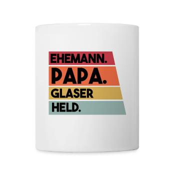 Ehemann Papa Glaser Held - Tasse - Weiß - Vorne