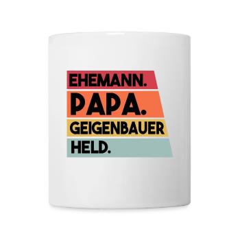 Ehemann Papa Geigenbauer Held - Tasse - Weiß - Vorne