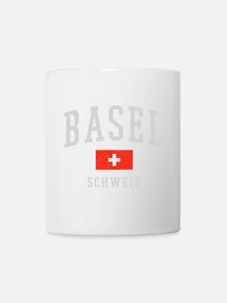 Basel Schweiz Emblem Druck - Tasse - Weiß