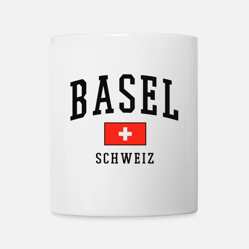 Basel Schweiz Flagge - Tasse - Weiß