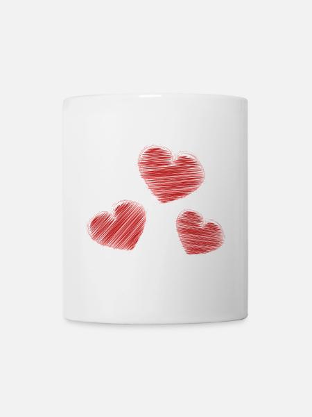 CŒUR. CŒURS. SAINT VALENTIN. LOVE. AMOUR. COUPLE. - Mug blanc - blanc