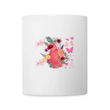 Cœur fleurs et papillons - Mug blanc - blanc - Devant