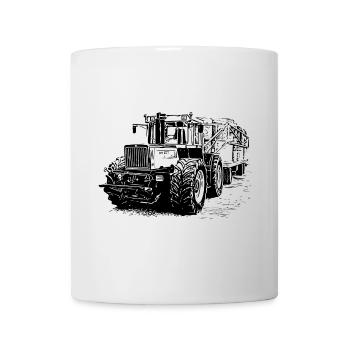 Ancien tracteur MB trac 1300 avec remorque à paille - Mug blanc - blanc - Devant