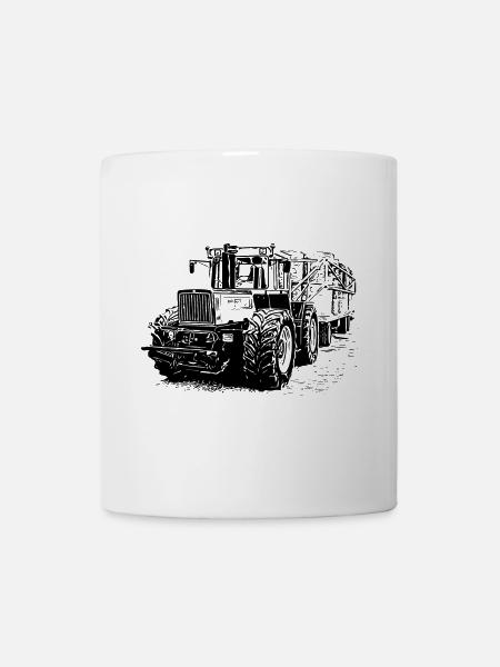 Alter MB trac 1300 TRAKTOR mit Strohanhänger - Tasse - Weiß