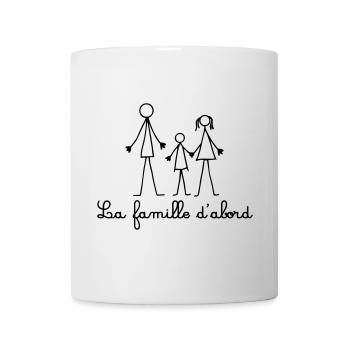 La Famille d'abord - Famille Bonhommes Allumettes - Mug blanc - blanc - Devant