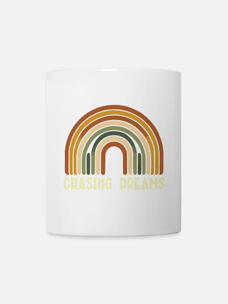 Regenbogen Retro Chasing Dreams - Tasse - Weiß