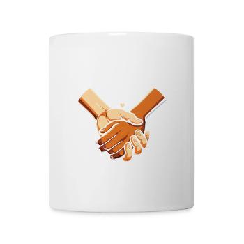 Hold My Hand – Vielfaltiger Händedruck - Tasse - Weiß - Vorne