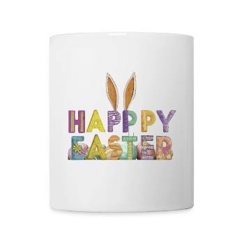 Osterhasen-Design mit bunten Buchstaben - Tasse - Weiß - Vorne