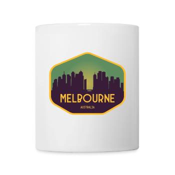 Melbourne Skyline Sonnenuntergang - Tasse - Weiß - Vorne