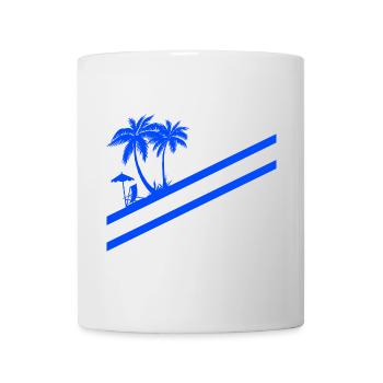 Santorini Greece flag palm trees - Mug - white - Front