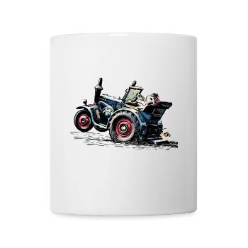 Old tractor in the field - Mug - white - Front