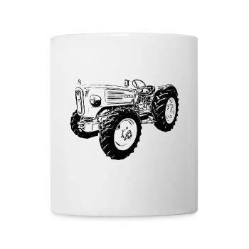 Ackerdiesel Allrad Traktor 4N2 - Tasse - Weiß - Vorne