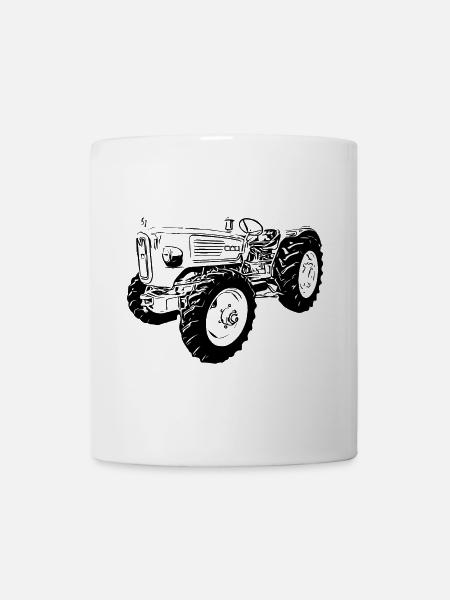 Ackerdiesel Allrad Traktor 4N2 - Tasse - Weiß