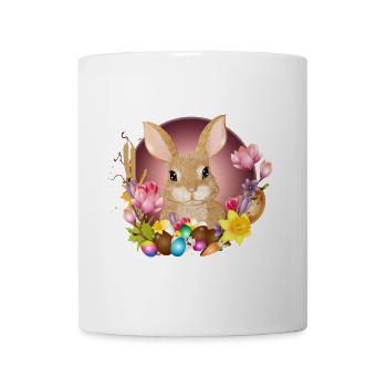 Easter Wreath & Easter Eggs with Rabbit as Easter Bunny - Mug - white - Front