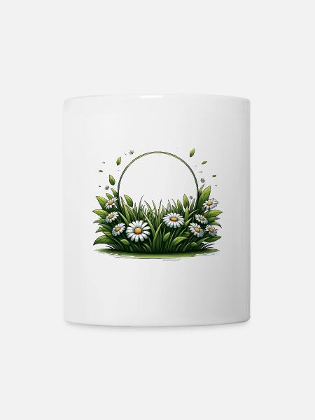 let it grow wiese gänseblümchen frühling spruch - Tasse - Weiß