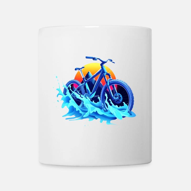 Mountainbiken Vaporwave - Tasse - Weiß
