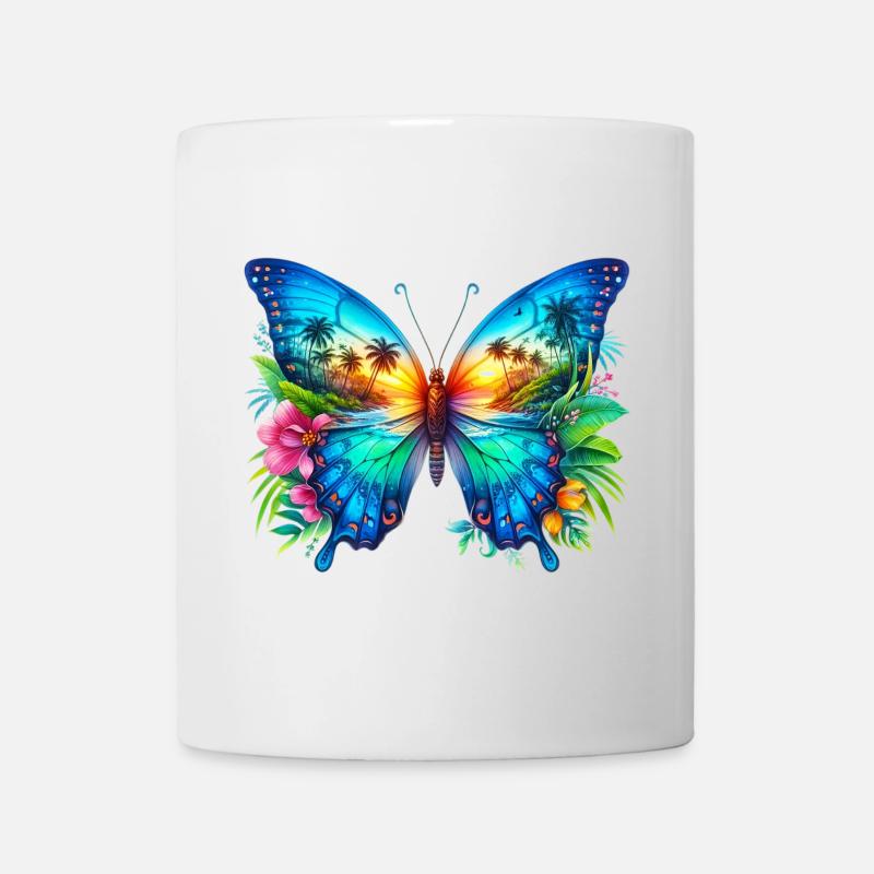 Schmetterling - Tasse - Weiß