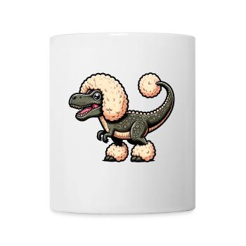Caniche T-Rex Fusion Cartoon - Mug blanc - blanc - Devant